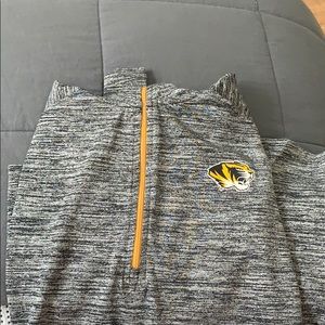 heather gray mizzou half zip
